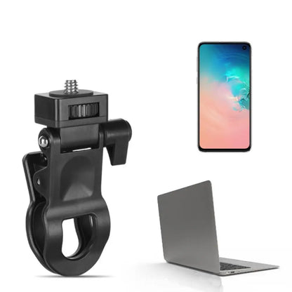 Portable 1/4" Screw Mount Fill Light Holder — Plastic Clip for Camera, Mobile & Computer Flash