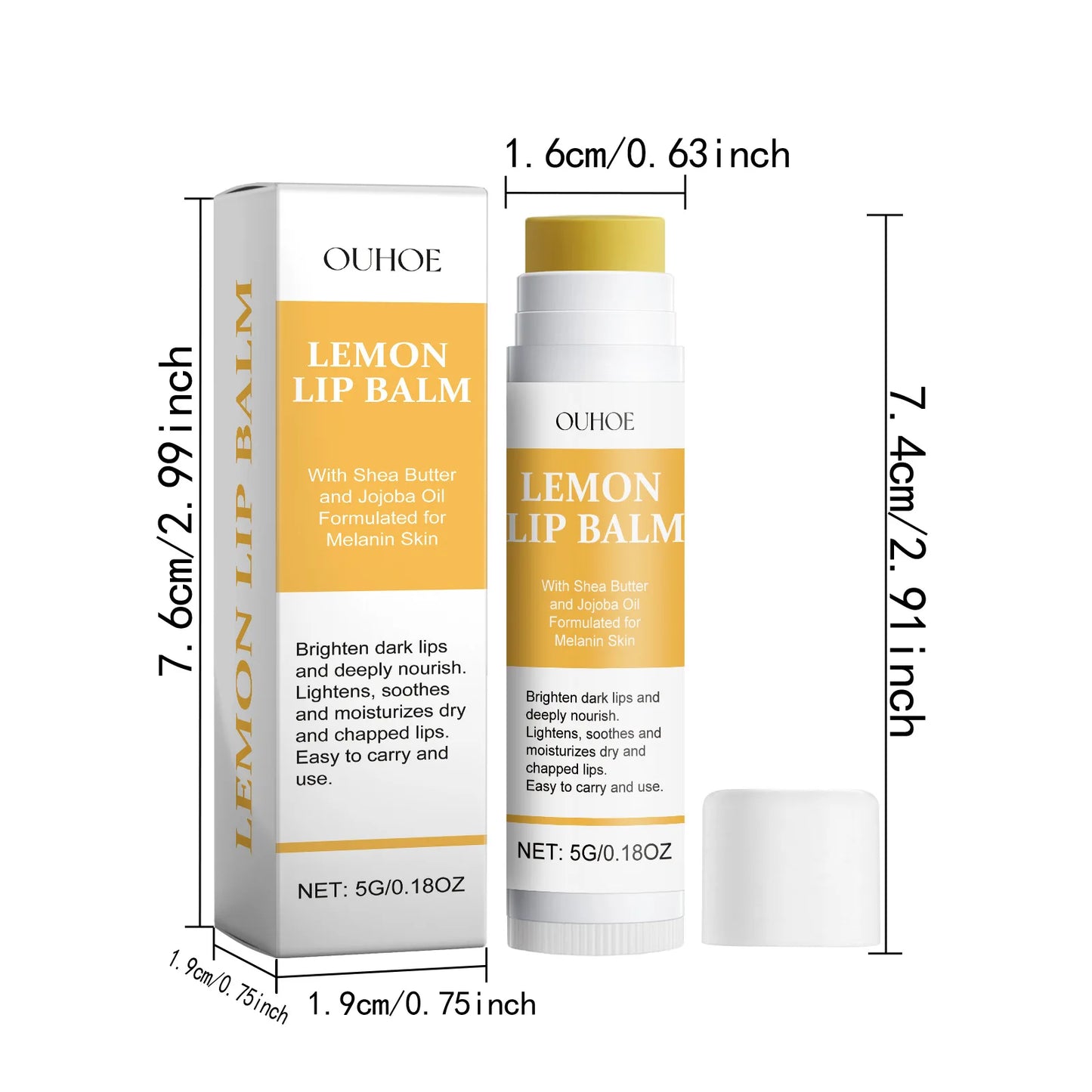 Lip Lightening Balm – Melanin Removing Gloss for Exfoliating and Moisturizing