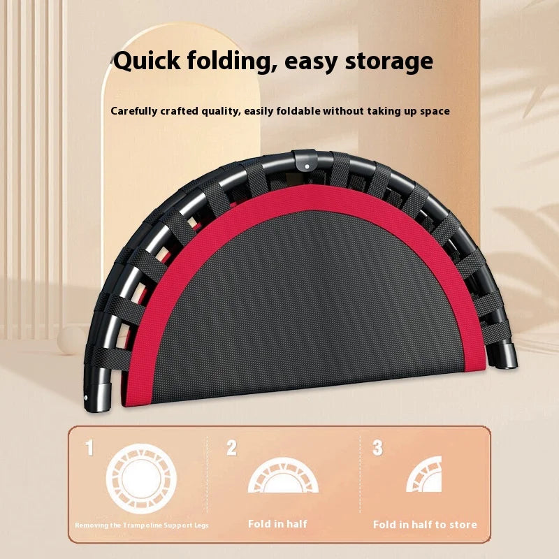 Household Indoor Trampoline – Foldable Thickened Steel Pipe Bounce Bed for Kids and Adults