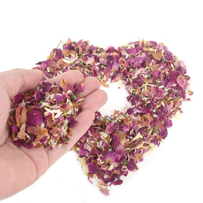Natural Wedding Confetti - Dried Flowers & Rose Petals for Floral Bridal Shower, Birthday Party, and Wedding Decorations