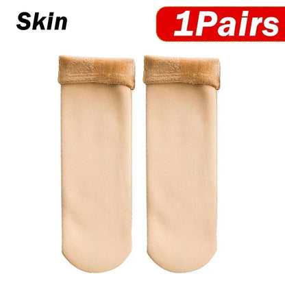 5 Pairs Women’s Winter Thick Thermal Socks — Warm Cashmere Wool Nylon Short Socks for Snow, Boots & Home