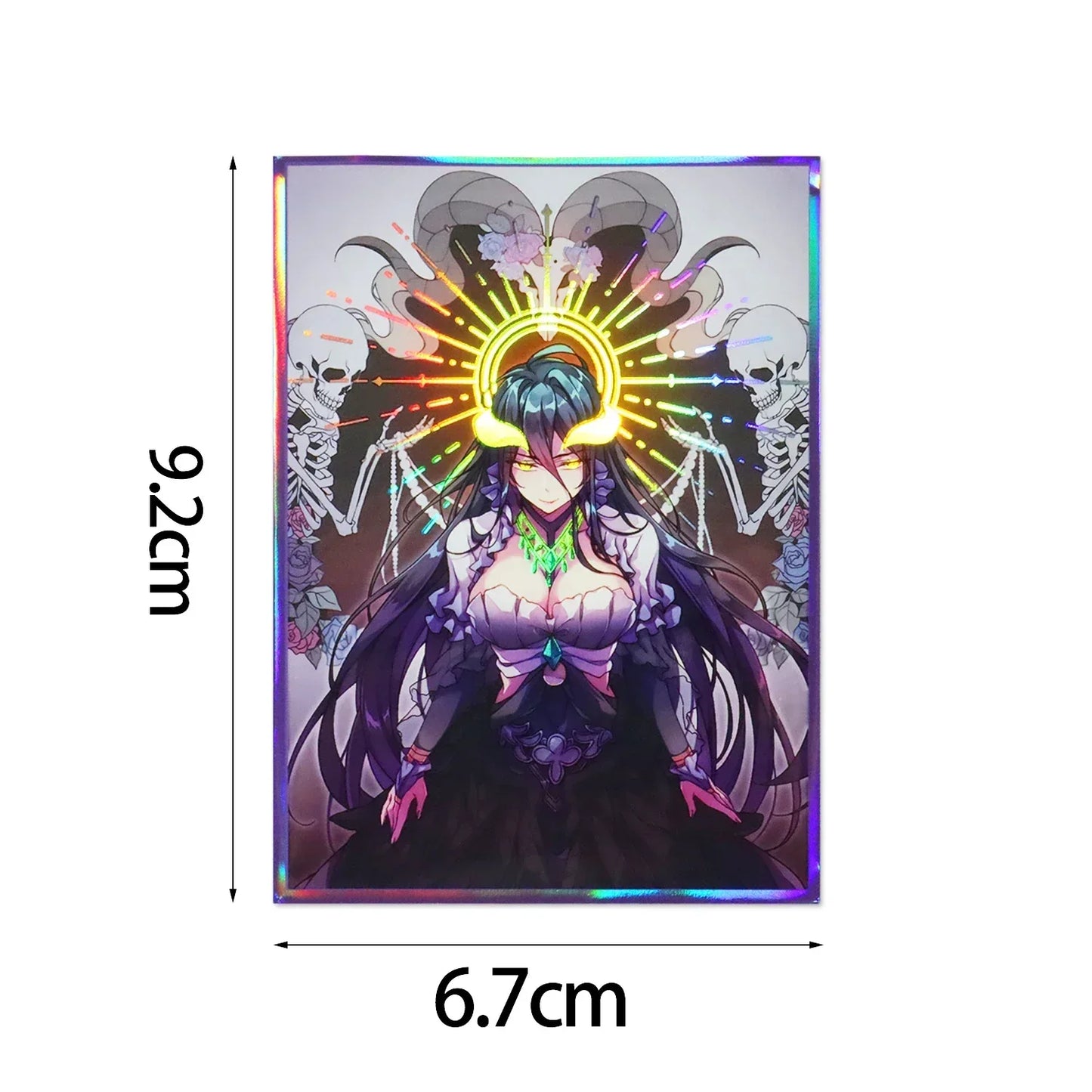 Albedo Holographic Card Sleeves 67x92mm — Anime Trading Card Protectors for PKM & MTG Standard Size