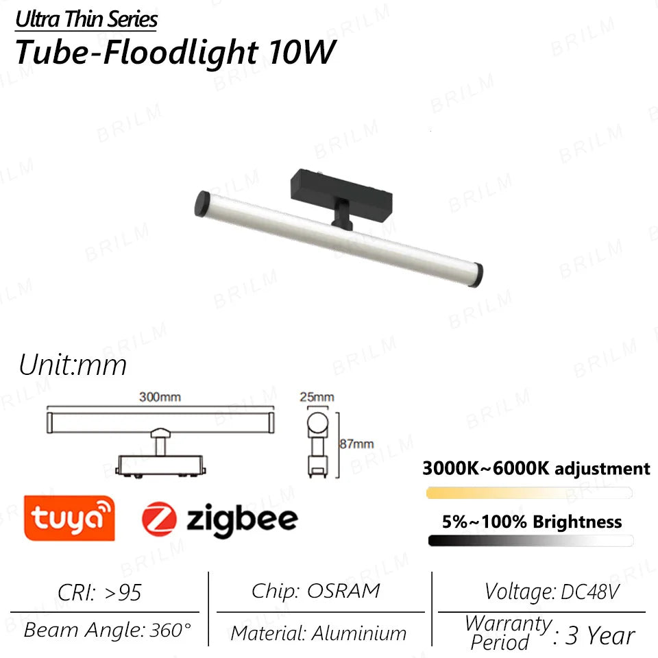 Ultra-Thin 6mm Magnetic Track Light – Dimmable LED Spot Lamp with Smart Tuya Zigbee Gateway