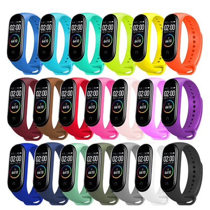 Silicone Watch Strap for Xiaomi Mi Band - Adjustable Replacement Wristband for Mi Band 3 4 5 6 7 Smartwatch