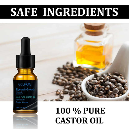 Natural Eyebrow & Eyelash Growth Serum — Thickening, Curling, Moisturizing with Castor Oil for Women