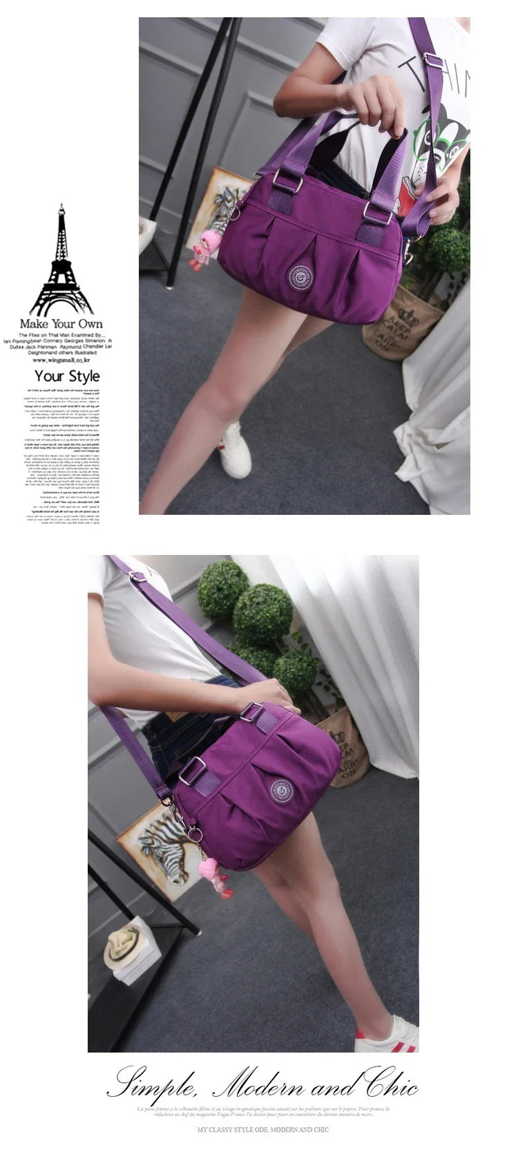 Women’s Nylon Waterproof Messenger Bag – Casual Crossbody & Shoulder Handbag, High-Quality Multifunctional Bag
