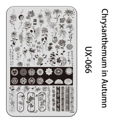 UX Serial 2 Stainless Steel Stamping Plate Template – Vintage Abstract Fabric Texture Pattern for Nail Art, Floral Lace, Xmas & Halloween Designs (UX52)