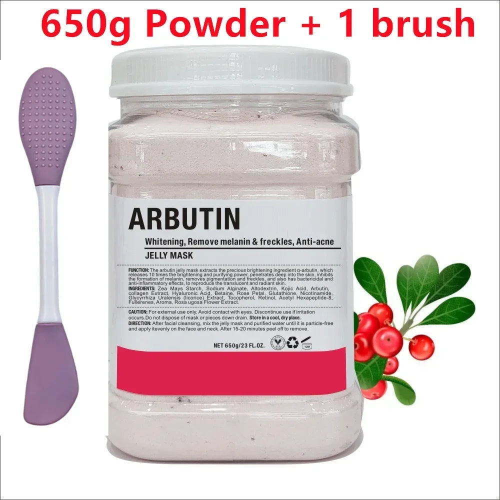 650g Chamomile Hyaluronic Acid Jelly Mask – Rose Moisturizing Facial Powder with Silicone Brush for Skin Elasticity