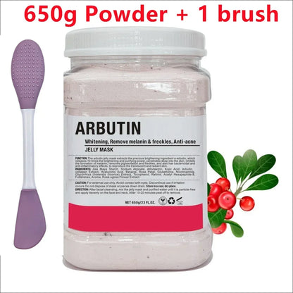 650g Chamomile Hyaluronic Acid Jelly Mask – Rose Moisturizing Facial Powder with Silicone Brush for Skin Elasticity