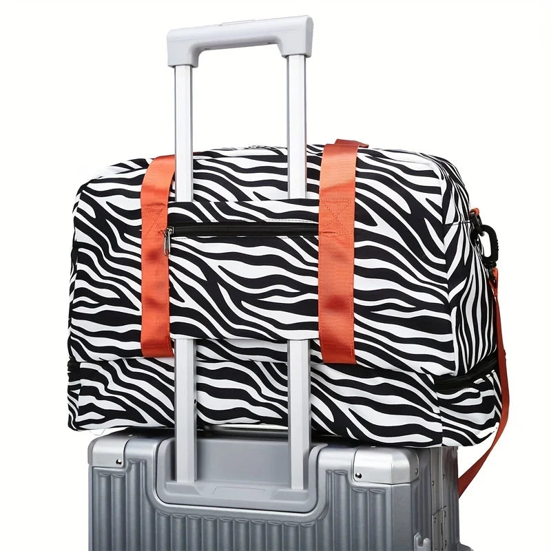Women’s Carry-On Travel Bag – Spacious Animal Print Nylon Gym & Sports Bag, Large Capacity Weekend Overnight Bag