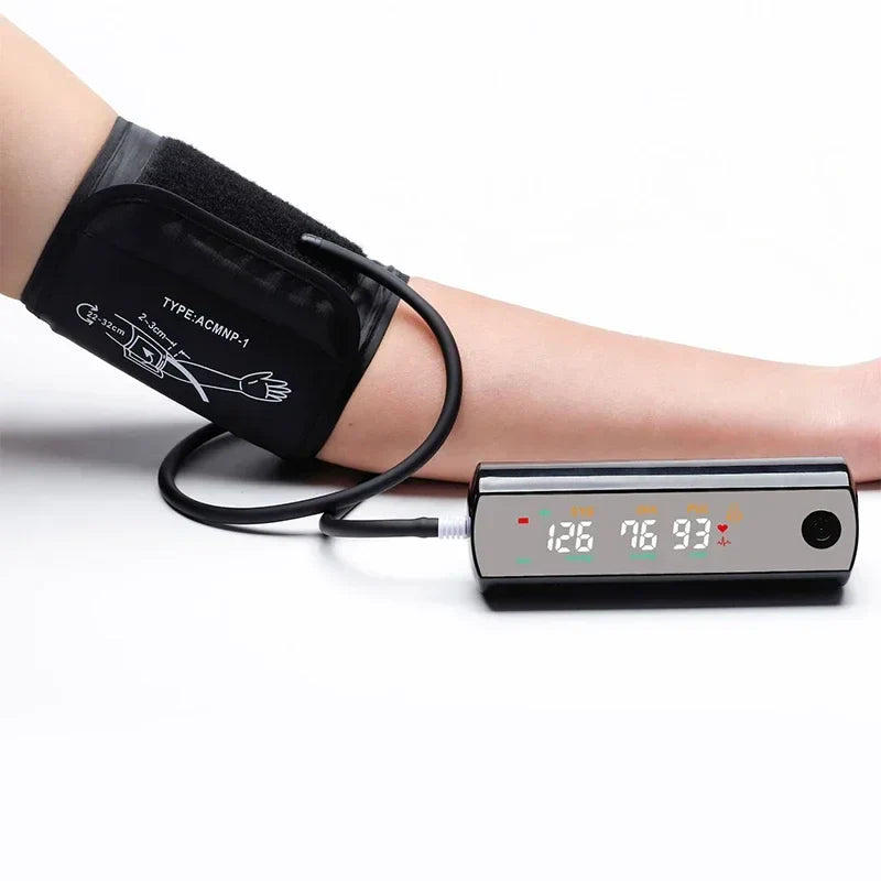 Rechargeable Li-Ion Battery Blood Pressure Monitor – LCD Large Screen Sphygmomanometer with Russian Voice Tonometer