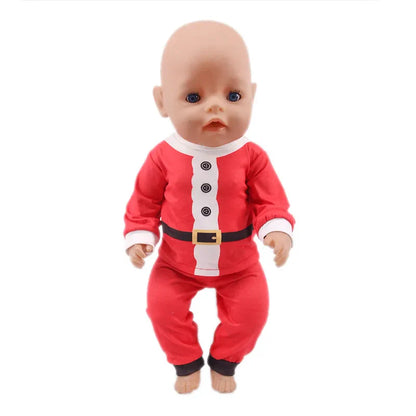 Pop Doll Christmas Outfit — Dress, Top & Pants Set for 18-Inch American and 43CM Reborn Baby Dolls, Our Generation Girl’s Toy Accessories