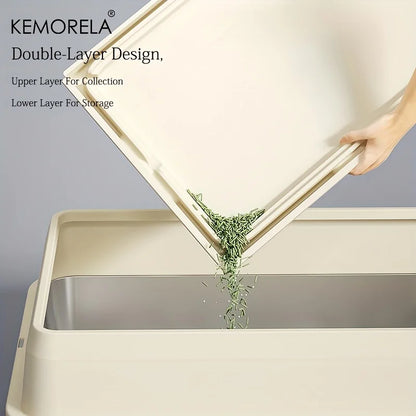 KEMORELA Extra Large Stainless Steel Cat Litter Box with Lid – Enclosed, High-Sided, Leak-Proof Litter Pan with Cat Litter Mat