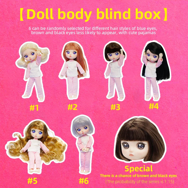 Lady Doolli 1/12 BJD Dolls Blind Box – 15cm Ob11 Mystery Anime Figure Toy, Kawaii Designer Gift