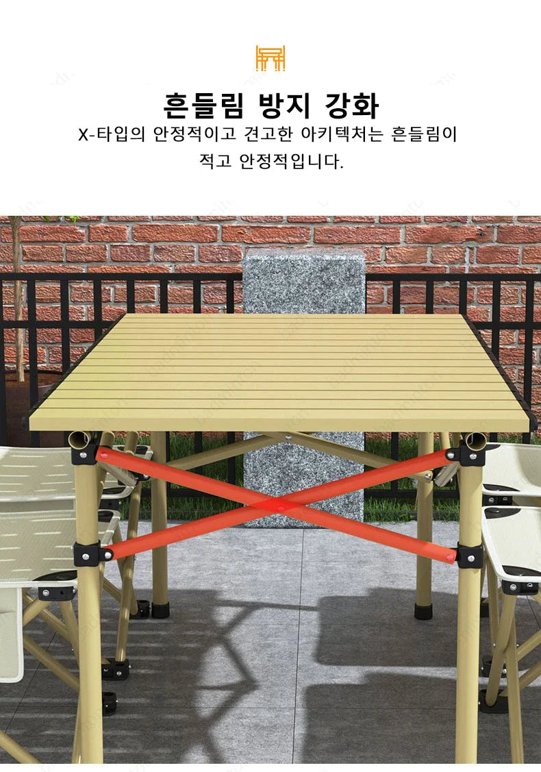 Camping Folding Table & Chair Set – Lightweight, Stable, Easy to Install Outdoor Table for Camping