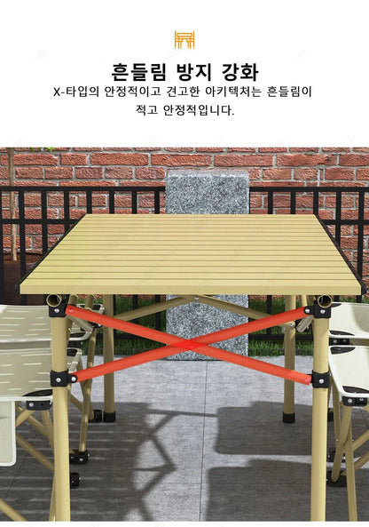 Camping Folding Table & Chair Set – Lightweight, Stable, Easy to Install Outdoor Table for Camping