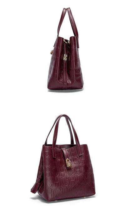 CHCH Women's Tote Bag - New Steel Embossed Handheld Bun Shopping Bag for Mothers