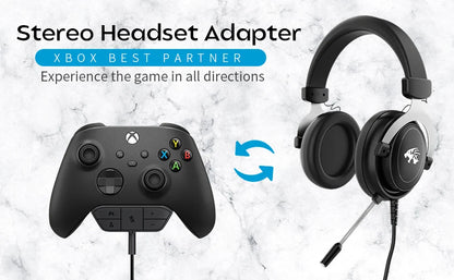 Stereo Headset Adapter for Xbox One & Series X|S – Audio Balance, Volume & Mic Control for Controllers
