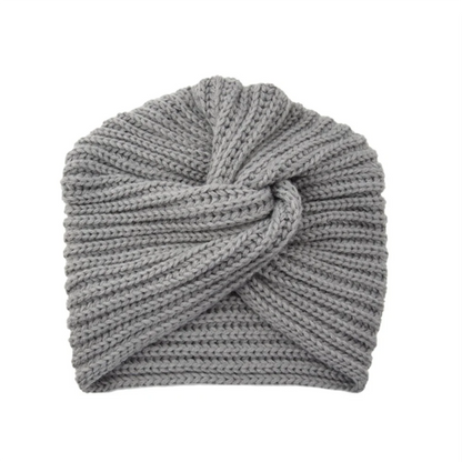 Women's Knitted Turban Hat - Bohemian Cashmere Cross Wrap Indian Wool Bonnet Cap
