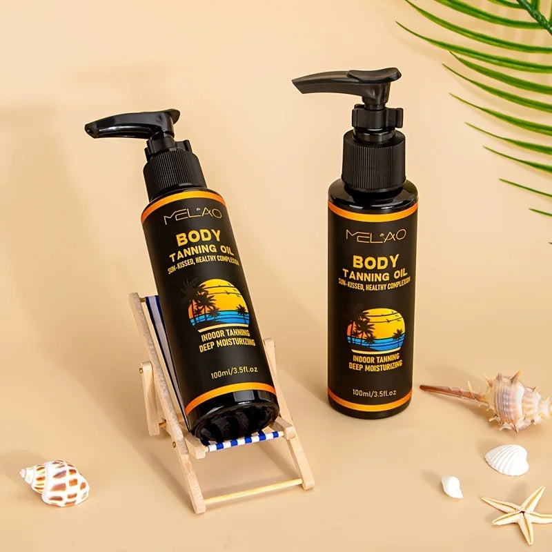 MELAO Tanning Oil Tan Intensifier — Fast Dark Tan Formula with Ultra Moisturizing Oils for Hydrated Skin