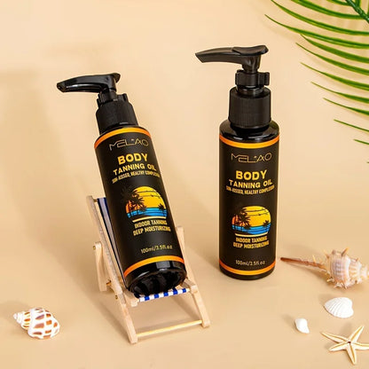 MELAO Tanning Oil Tan Intensifier — Fast Dark Tan Formula with Ultra Moisturizing Oils for Hydrated Skin