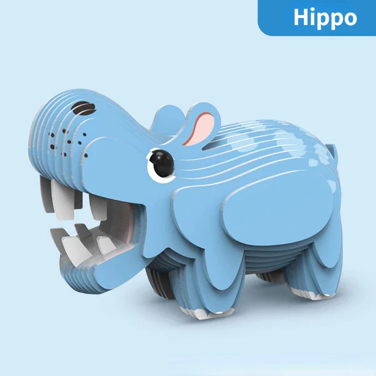 Children’s 3D Animal & Dinosaur Puzzle Set – Early Education Intelligence Toy for Kids Ages 3-6, Kindergarten Learning Model Kit
