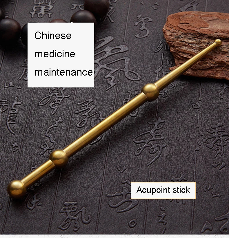 Brass Acupressure Pen – Ear Acupoint Massage Stick for Eyesight Improvement & Meridian Therapy