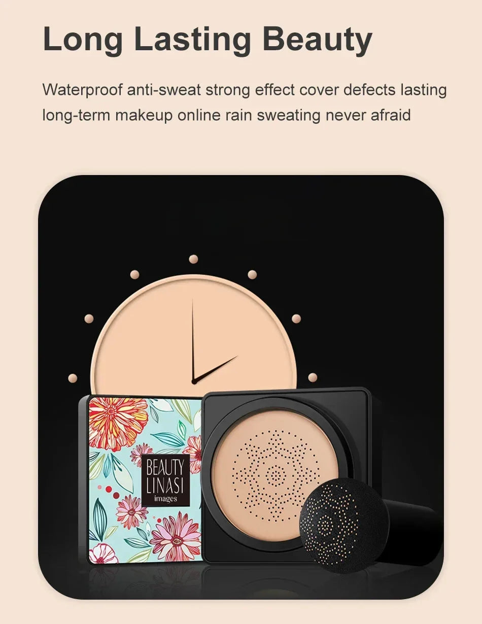 Mushroom Head Air Cushion CC Cream – Natural Moisturizing Foundation, Whitening Concealer & Oil-Control BB Makeup
