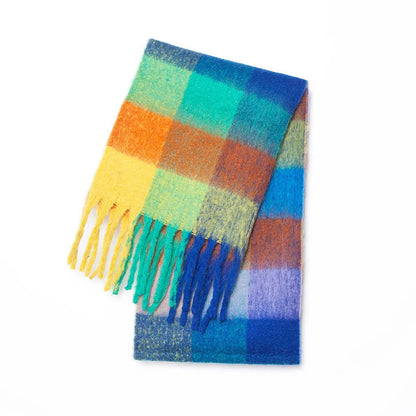 Plush Cashmere Winter Scarf: Luxurious Women's Shawl & Wrap with Long Tassel - Elegant Pashmina Neckerchief for Extra Warmth