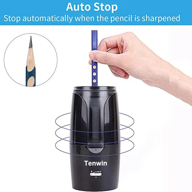Tenwin Automatic Electric Pencil Sharpener - Colored Pencils Sharpening - Mechanical Office School Supplies Stationery