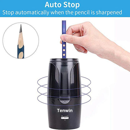 Tenwin Automatic Electric Pencil Sharpener - Colored Pencils Sharpening - Mechanical Office School Supplies Stationery