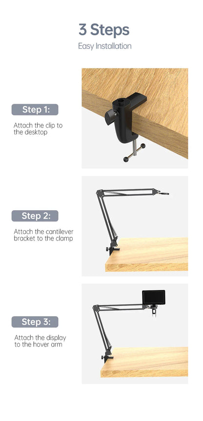 RIEVBCAU Flexible Microscope Arm Stand – Adjustable Metal Bracket, Coin Microscope Mount for DM4, DM7, DM9, MS1, MS3