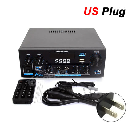 Woopker AK Series Digital Bluetooth Amplifier – 2 Channel HiFi Audio Amp with FM & USB for Home, Car & Karaoke