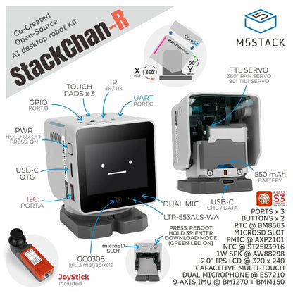 M5Stack StackChan AI Desktop Robot - Kawaii Open-Source ESP32-S3 Interactive Robot Companion