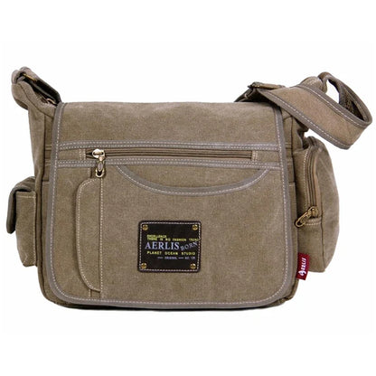 Men’s Vintage Canvas Crossbody Messenger Bag – Casual Travel Shoulder Bag, High-Quality Everyday Use