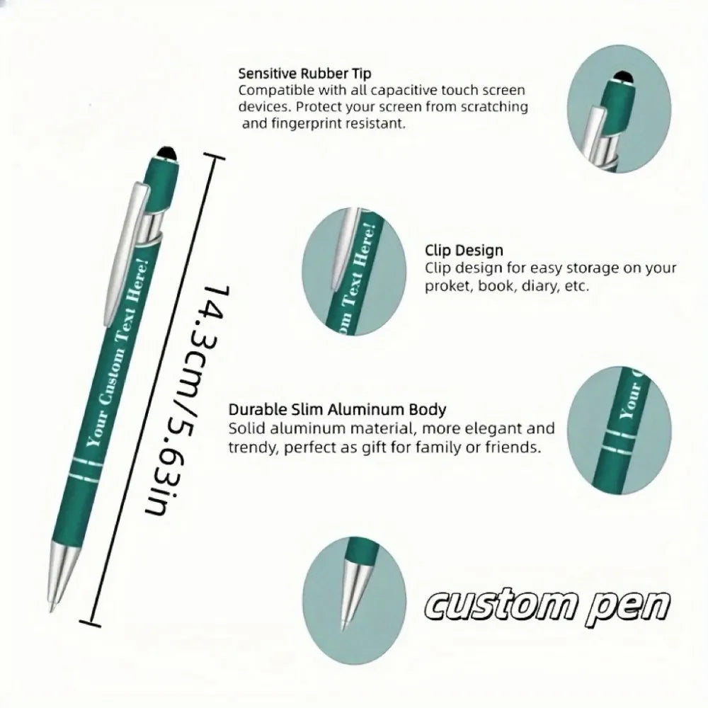 Engraved Metal Ballpoint Pens - 12-Pack Personalized Business, Anniversary & Graduation Gift Pens