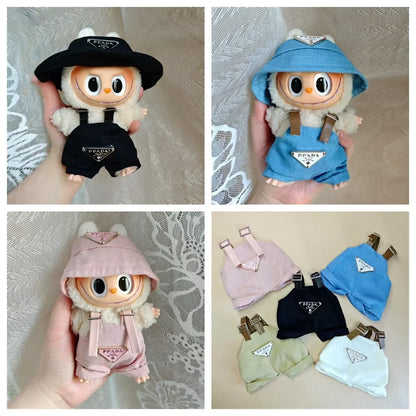 17cm Labubu II Mini Doll Clothes Set – Outfit, Hat, Bag & Shoes Accessories for Sitting Party Play