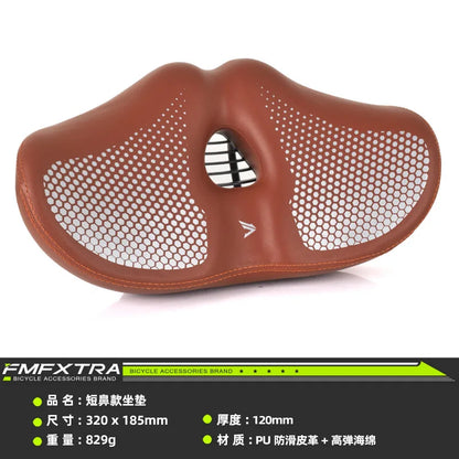 Noseless Bike Seat Cushion - Wide Extra-Padded Comfort Saddle for Men & Women, Oversized Bicycle Seat for Peloton & Indoor Bikes