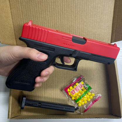 Manual G17 Soft Bullet Toy Gun – Air-Powered Glock Style with Laser & Magazine for Kids CS Games & Outdoor Play