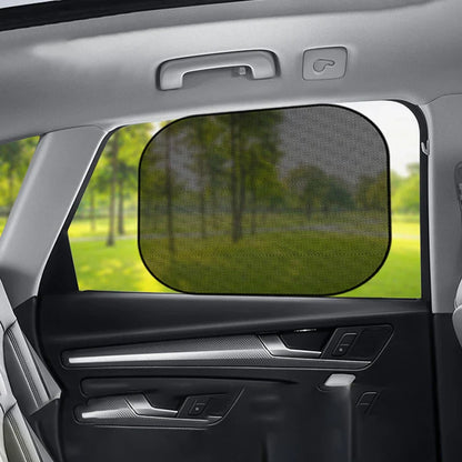 SEAMETAL 2PCS Car Window Sunshade Covers - UV Protection Black Sun Shields for Front and Rear Windows, Summer Car Accessories