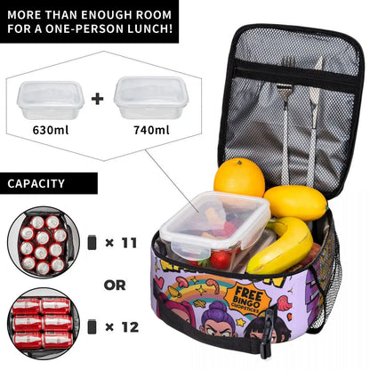 Huntrix KPop Demon Hunters Insulated Lunch Bag – Reusable Leakproof Cooler Tote for Kids & Office
