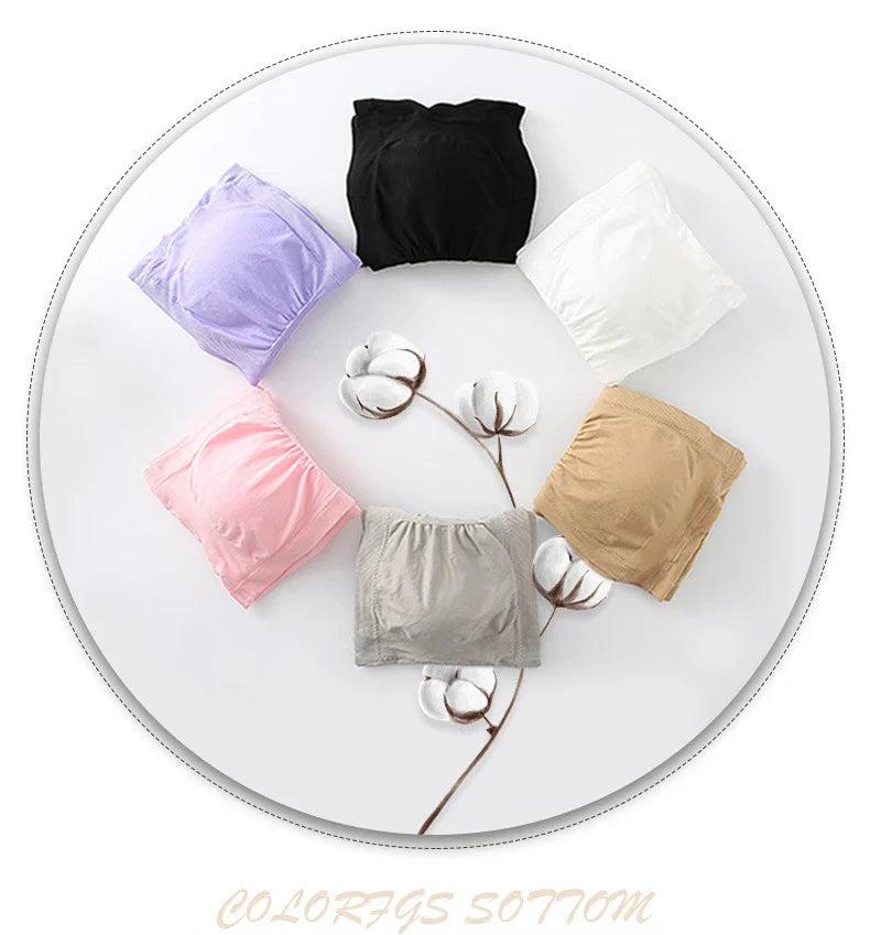 Women's Plus Size Strapless Bra – Thin, Removable Chest Cushion, Stretchy Seamless Invisible Bra, S-6XL