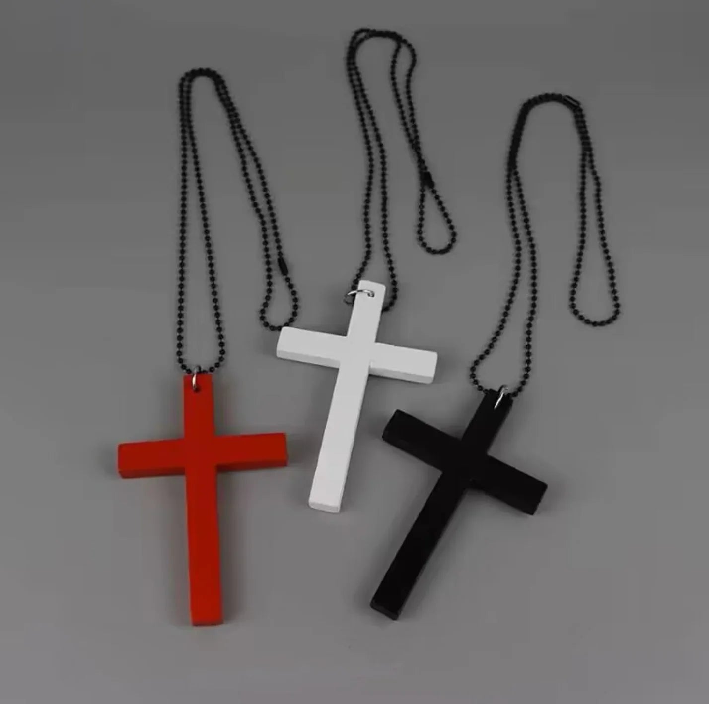 Trendy Punk Gothic Wood Cross Pendant Necklace for Men & Women – Vintage Black Hip Hop Y2K Party Jewelry Gift