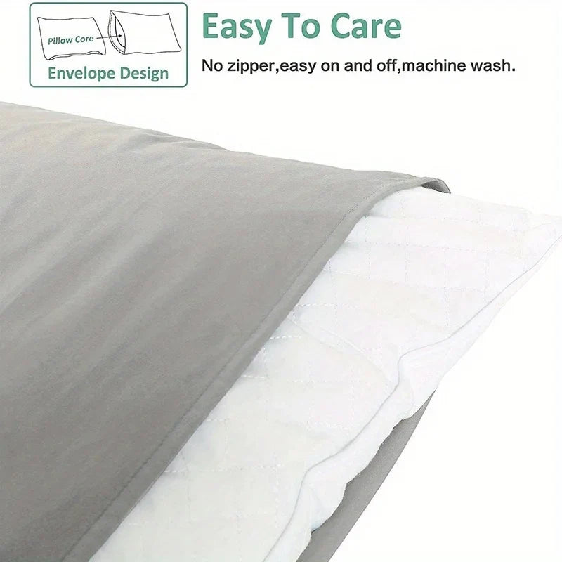 100% Cotton Brushed Color Block Pillowcases - Soft Cozy Wrinkle & Fade Resistant Envelope Closure