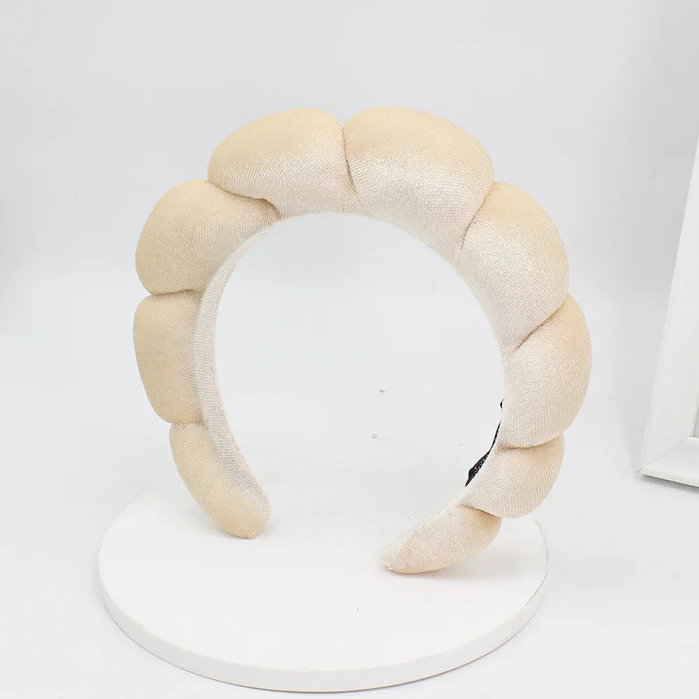 Velvet Sponge Spa Headband – Wide Padded Makeup & Face Washing Hairband for Skincare, Shower & Beauty Routine for Women & Girls