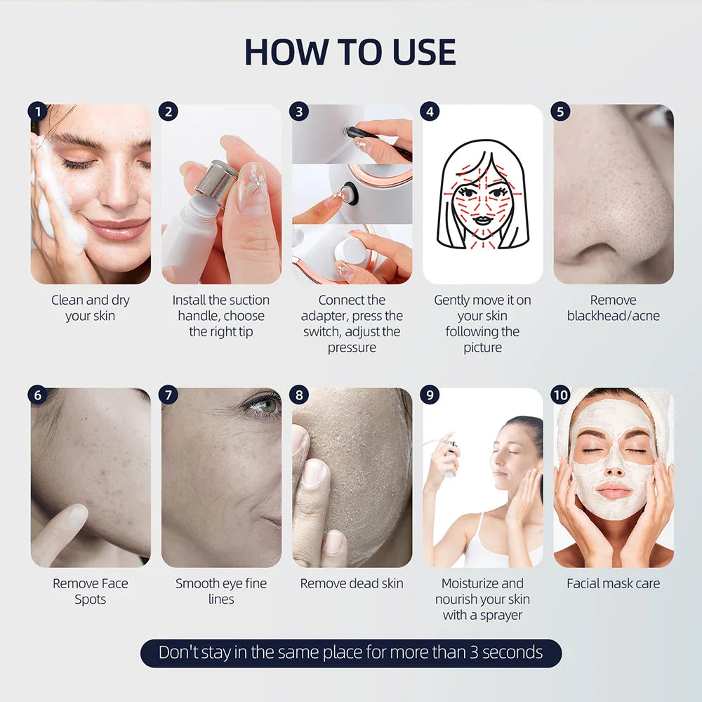 Foreverlily Diamond Facial Peeling Machine – Home Microdermabrasion & Nano Water Spray Exfoliator