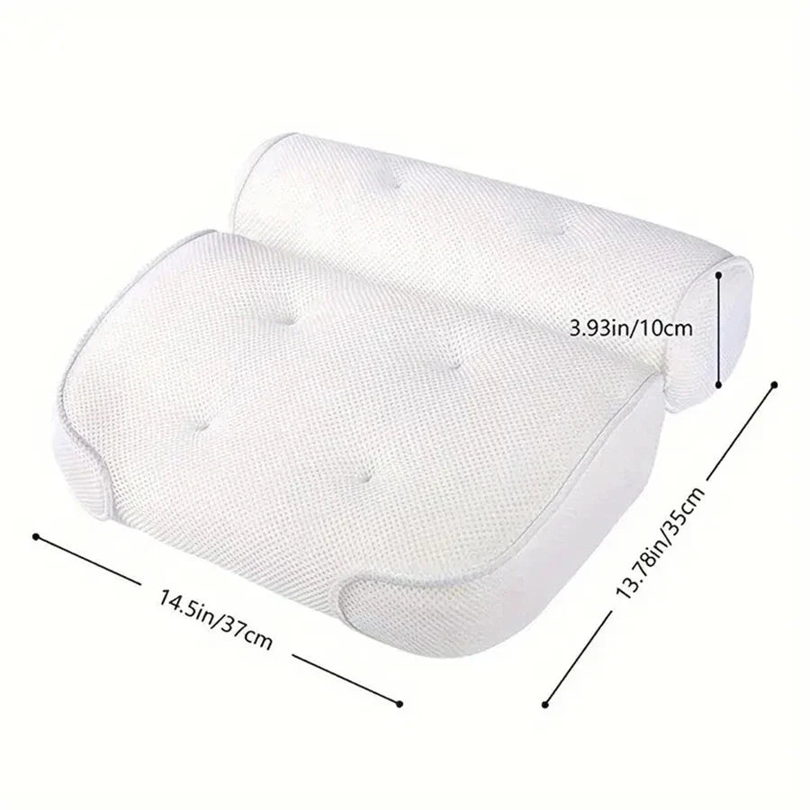 Spa Bathtub Pillow with Anti-Slip Suction Cups – Neck and Back Support for Bathtub and Bathroom Accessory