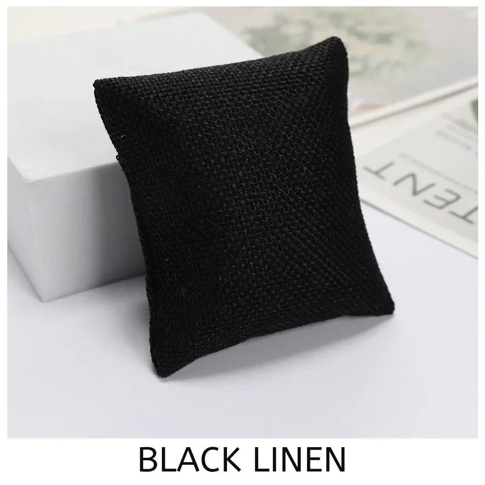 5-Color Fabric Jewelry Display Pillow – Beige Black Grey Bracelet & Watch Cushion Holder for Gifts & Wholesale DIY Accessories