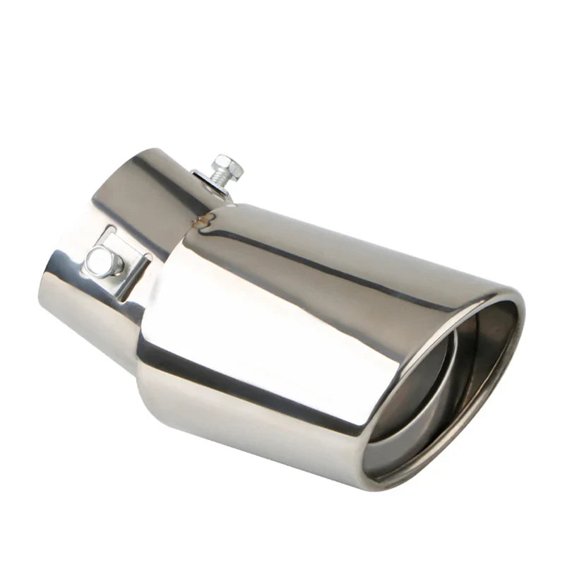 2.5" Stainless Steel Car Exhaust Muffler Tip – Chrome Rear Tail Pipe for Most Vehicles