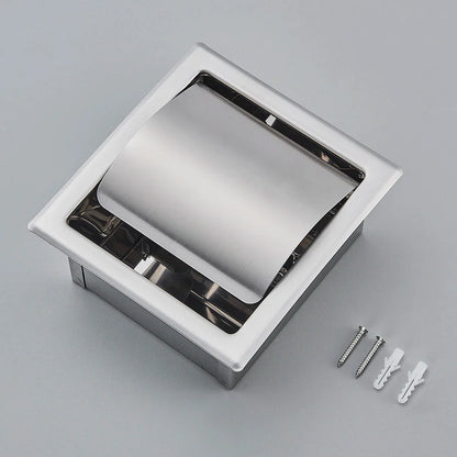 Onyzpily Bathroom Toilet Paper Holder | Chrome Finish Stainless Steel Tissue Box Holder, Wall Mounted, Black & Chrome